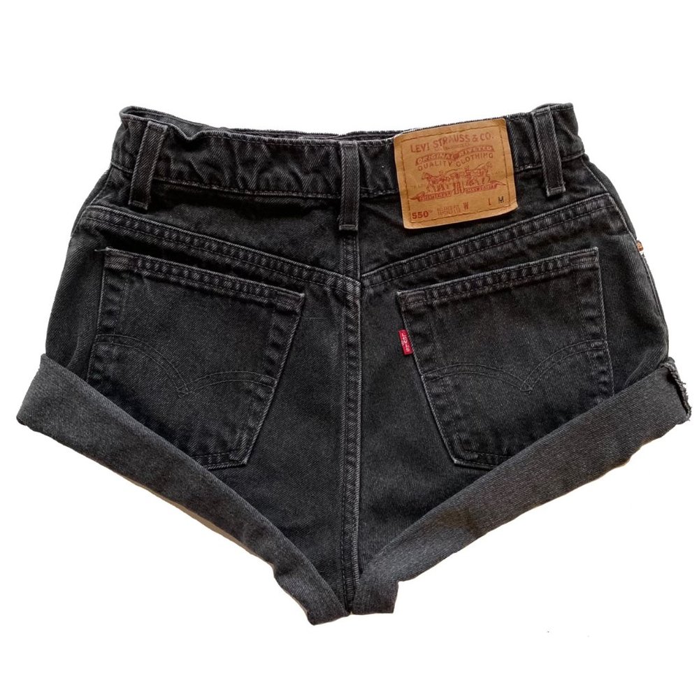 Levi's 550 Vintage Cut Off Denim Jean Shorts Black
